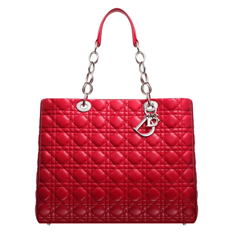 CAL44956 M350 Grande rosso cremisi Dior pelle shopping bag morbida